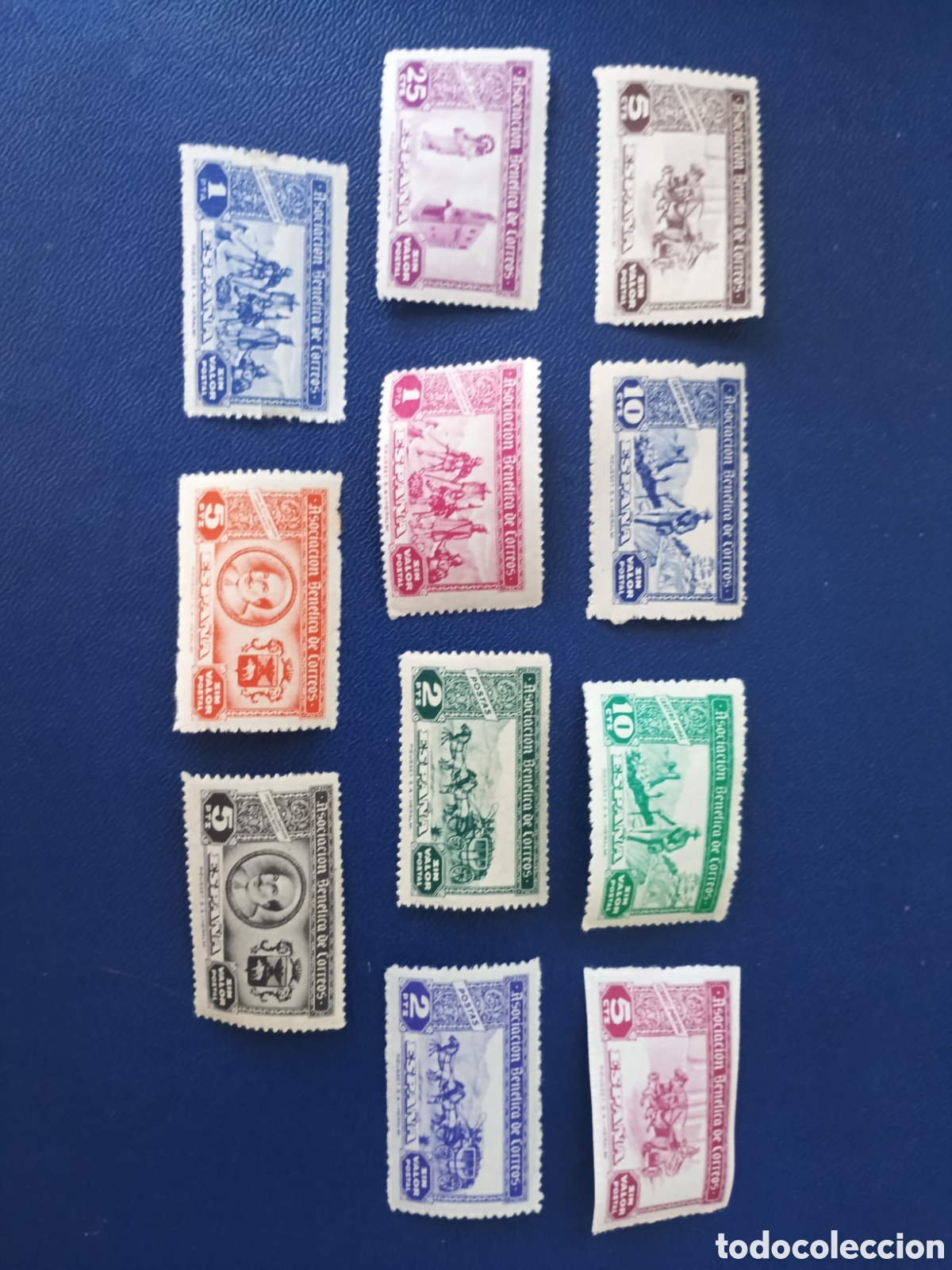 Sellos: SELLOS ESPA&Ntilde;A MNH 1944 ASOCIACI&Oacute;N BEN&Eacute;FICA DE CORREOS. LOTE DE 11 DIFERENTES