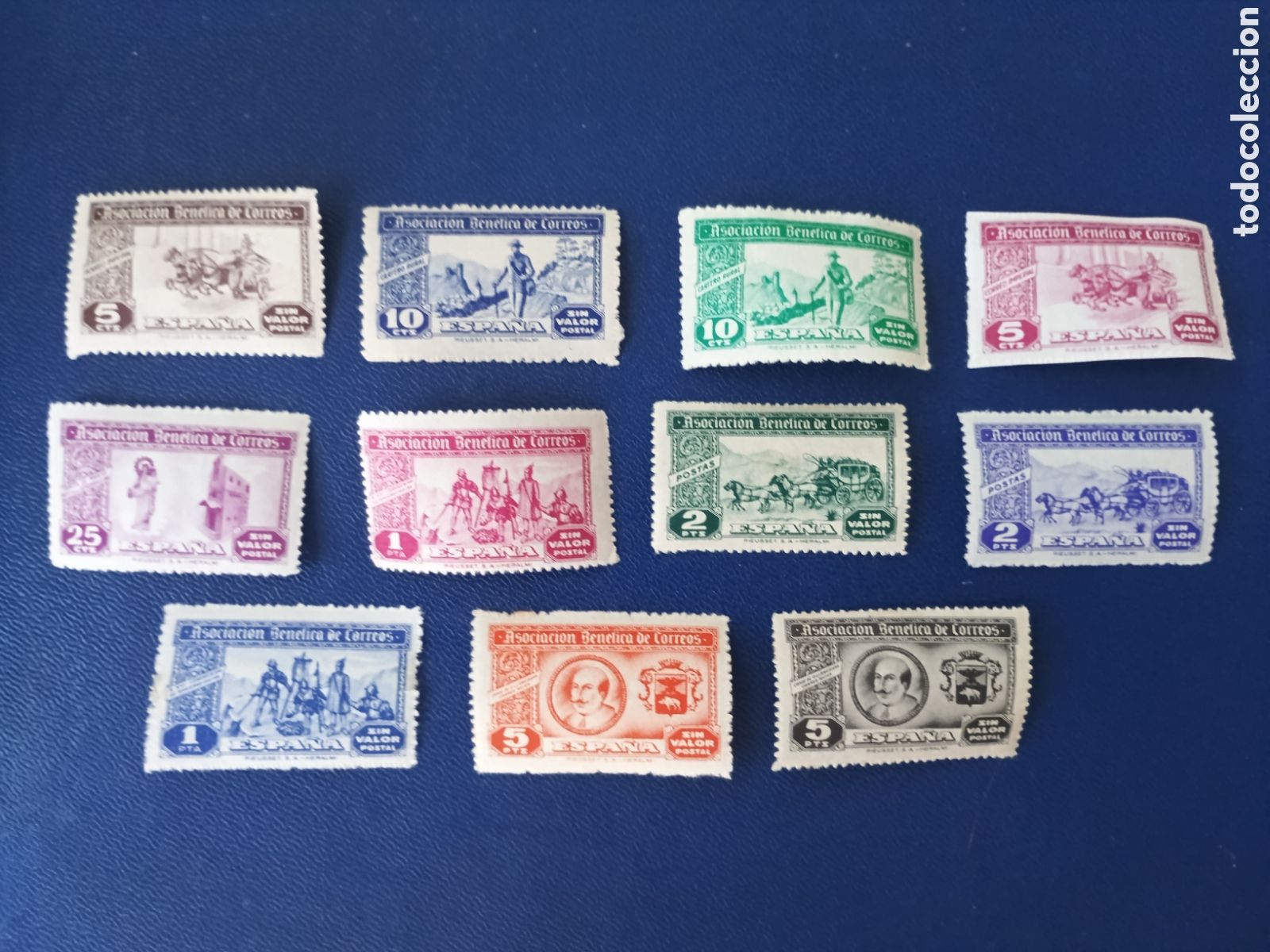 Sellos: SELLOS ESPA&Ntilde;A MNH 1944 ASOCIACI&Oacute;N BEN&Eacute;FICA DE CORREOS. LOTE DE 11 DIFERENTES