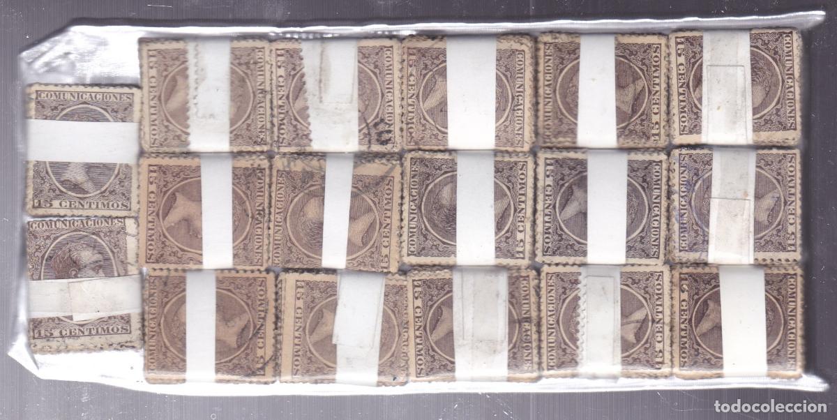 Sellos: ST- Alfonso XIII Pel&oacute;n Lote 1700 Sellos Usados , en Pastillas