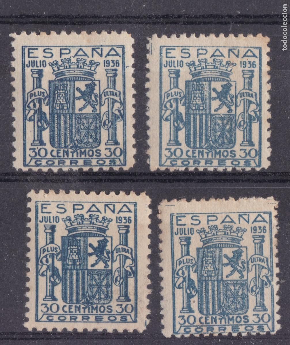 Sellos: AA12- Escudo Granada Edifil 801 x 4 Nuevos ** Sin Fijasellos. FALSOS FILATELICOS