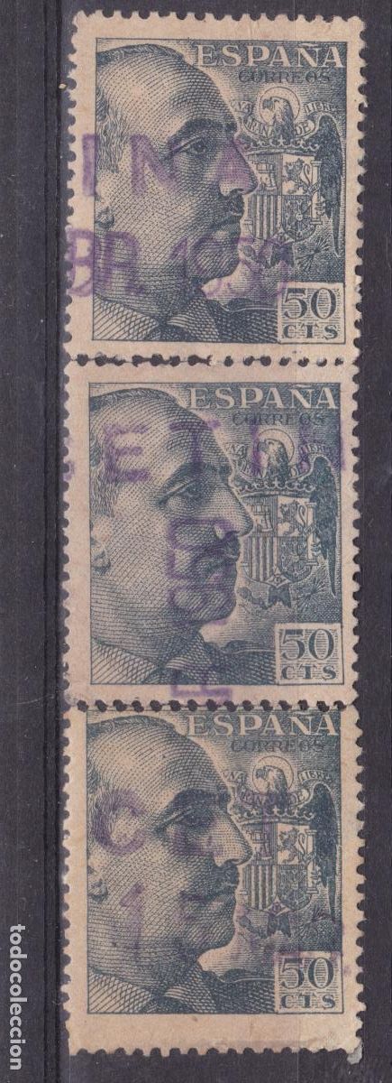 Sellos: AA13- FRANCO Matasellos Lineal CETINA Zaragoza x 3 Sellos