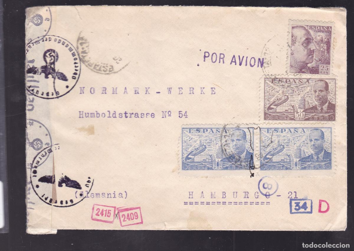 Sellos: HP3-3- Carta MADRID -ALEMANIA 1942. CENSURA