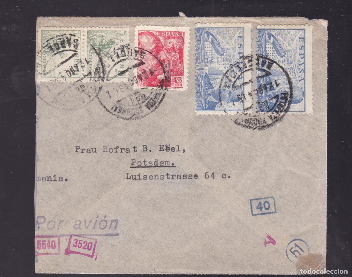 Sellos: HP3-9- Carta BARCELONA- ALEMANIA 1943 . Censura .