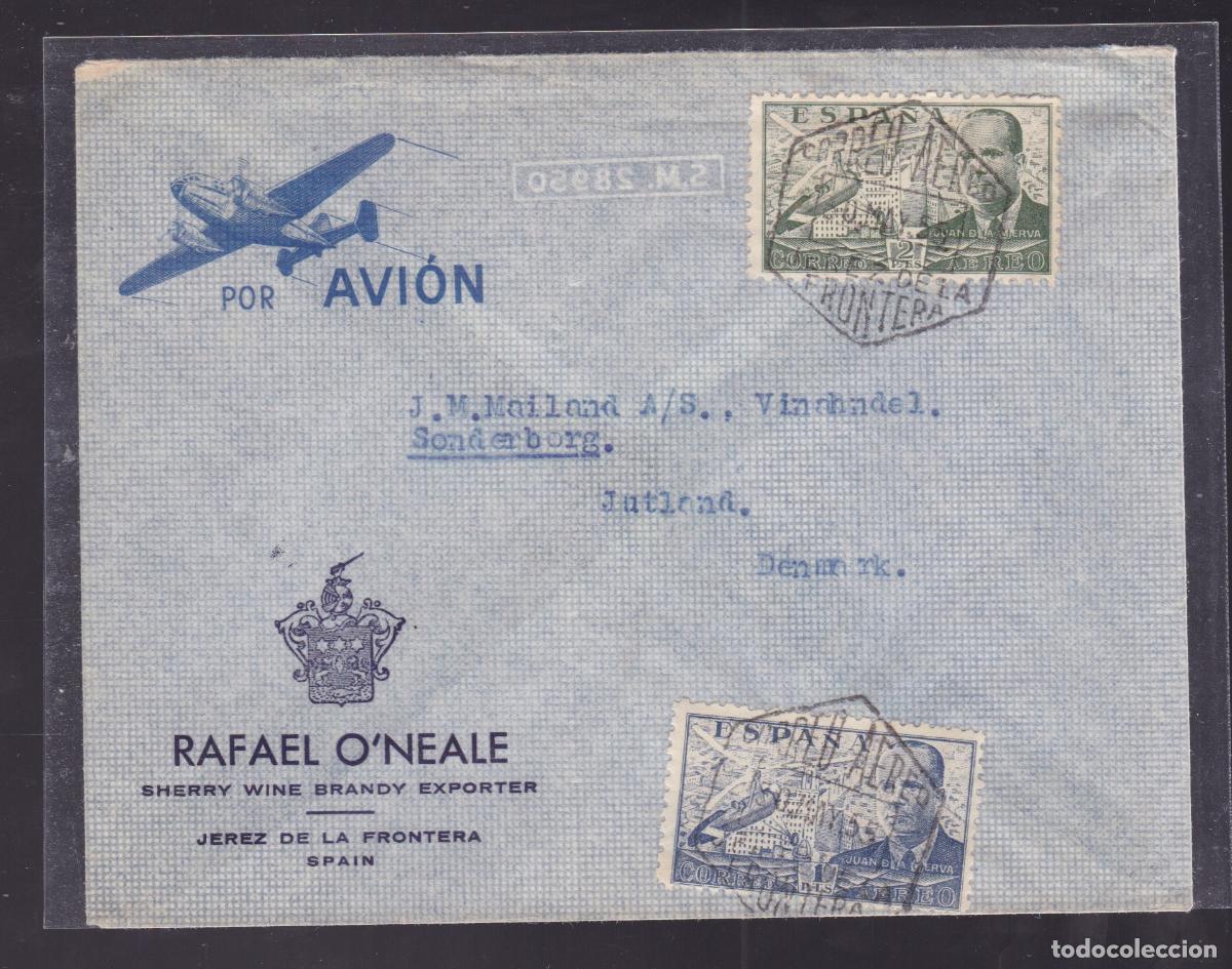 Sellos: HP3-10- Carta JEREZ DE A FRONTERA -DINAMARCA 1955