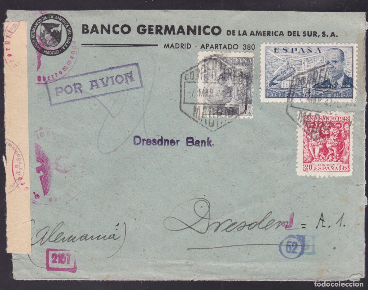 Sellos: HP3-10- Carta MADRID -ALEMANIA 1944. Censura