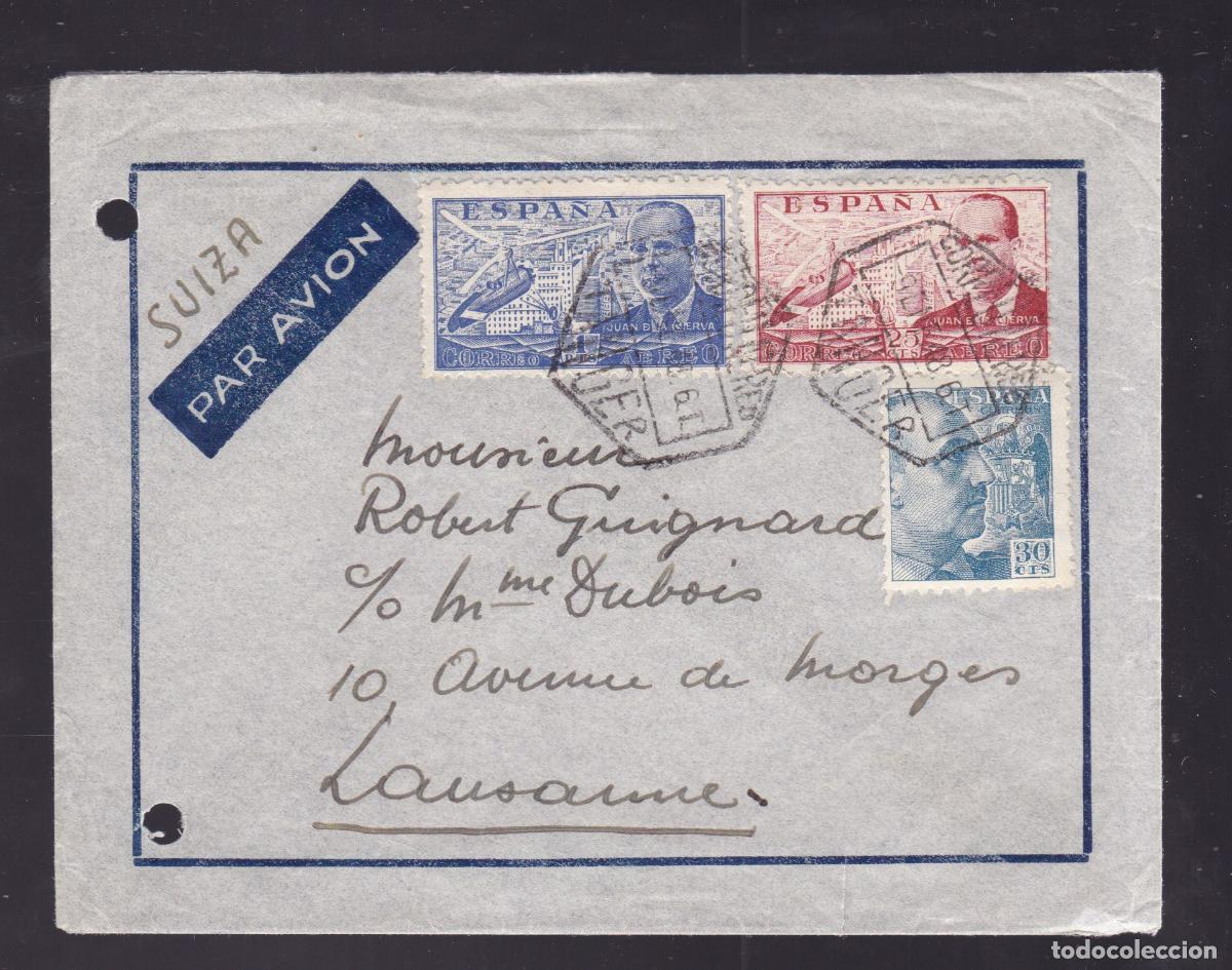 Sellos: HP3-12- Carta TANGER-SUIZA 1948