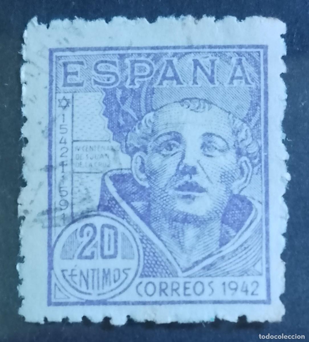 Sellos: 20 C&Eacute;NTIMOS - A&Ntilde;O 1942 - EDIFIL 954 - IV CENTENARIO DE SAN JUAN DE LA CRUZ