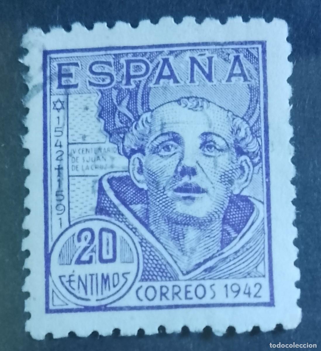 Sellos: 20 C&Eacute;NTIMOS - A&Ntilde;O 1942 - EDIFIL 954 - IV CENTENARIO DE SAN JUAN DE LA CRUZ