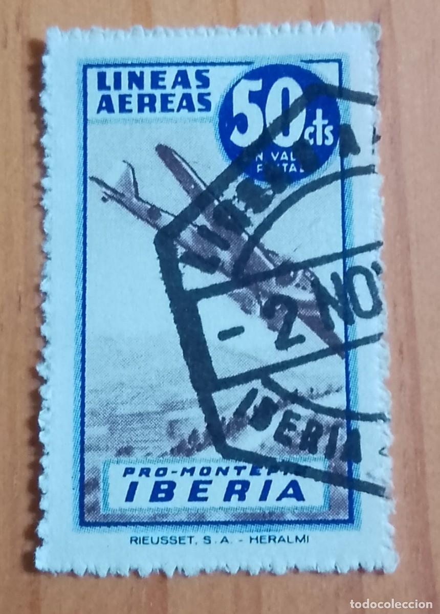 Sellos: VI&Ntilde;ETA - 50 CTS - LINEAS A&Eacute;REAS - PRO-MONTEPIO IBERIA -