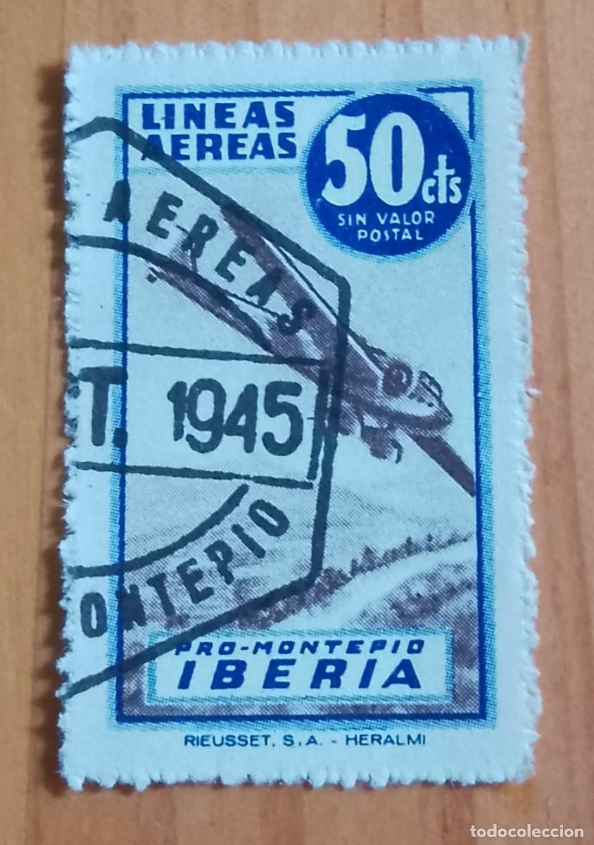 Sellos: VI&Ntilde;ETA - 50 CTS - LINEAS A&Eacute;REAS - PRO-MONTEPIO IBERIA -