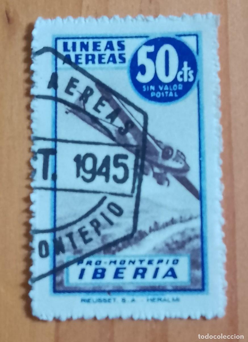 Sellos: VI&Ntilde;ETA - 50 CTS - LINEAS A&Eacute;REAS - PRO-MONTEPIO IBERIA -
