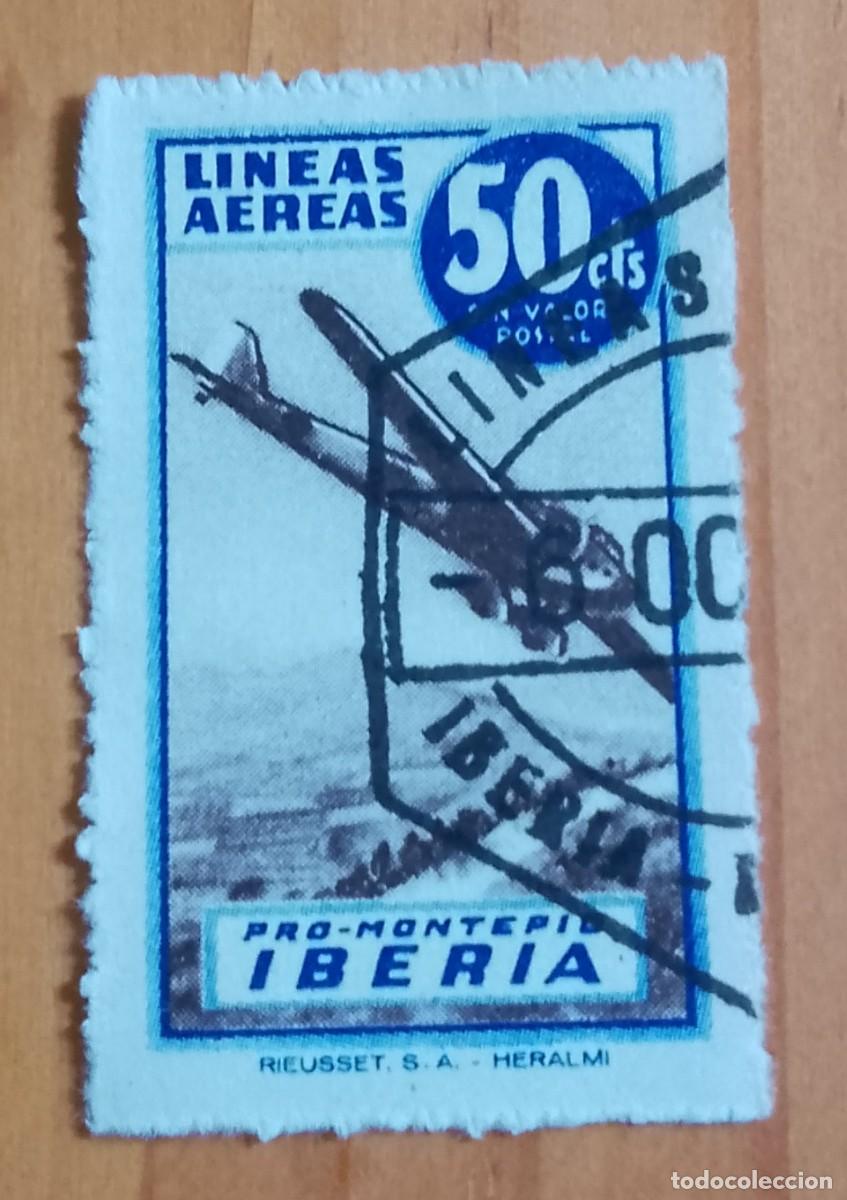 Sellos: VI&Ntilde;ETA - 50 CTS - LINEAS A&Eacute;REAS - PRO-MONTEPIO IBERIA -