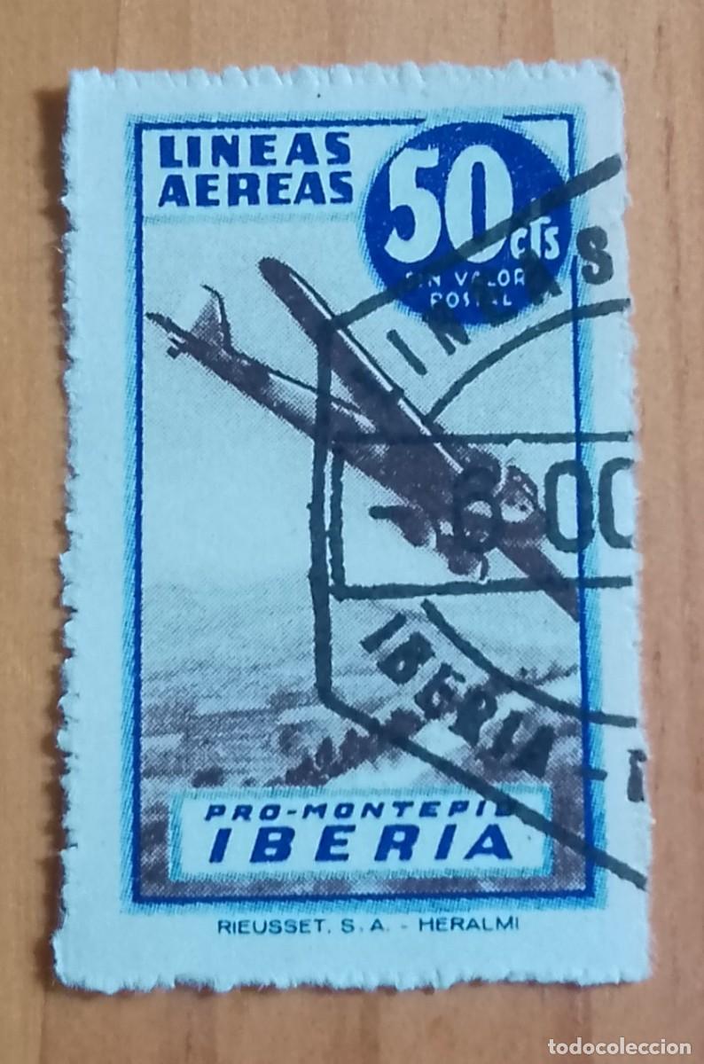 Sellos: VI&Ntilde;ETA - 50 CTS - LINEAS A&Eacute;REAS - PRO-MONTEPIO IBERIA -