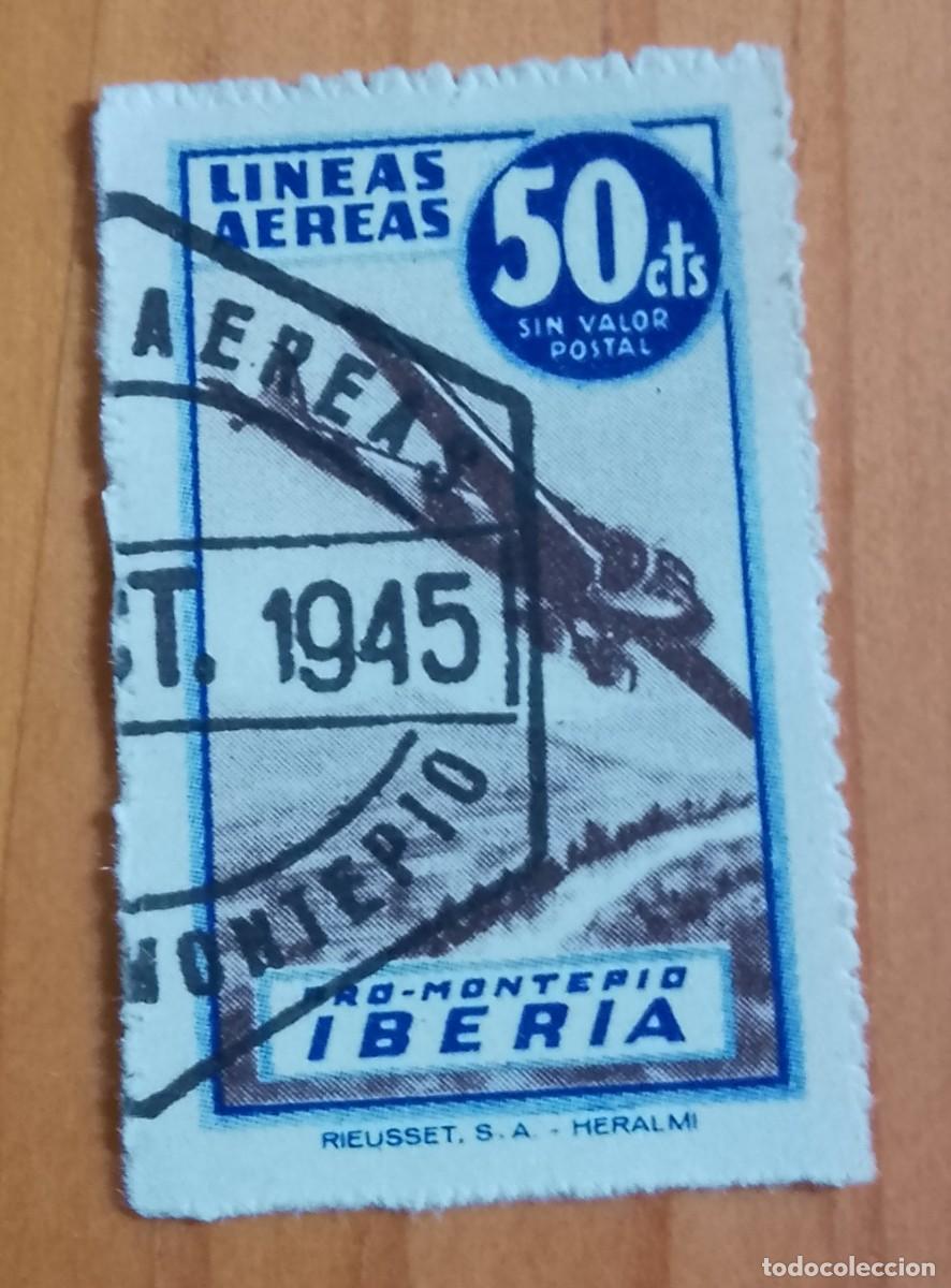 Sellos: VI&Ntilde;ETA - 50 CTS - LINEAS A&Eacute;REAS - PRO-MONTEPIO IBERIA -