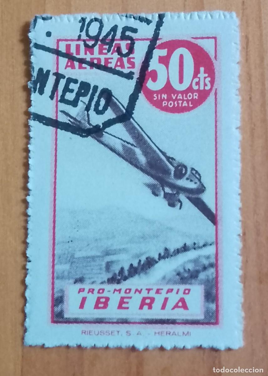Sellos: VI&Ntilde;ETA - 50 CTS - LINEAS A&Eacute;REAS - PRO-MONTEPIO IBERIA -