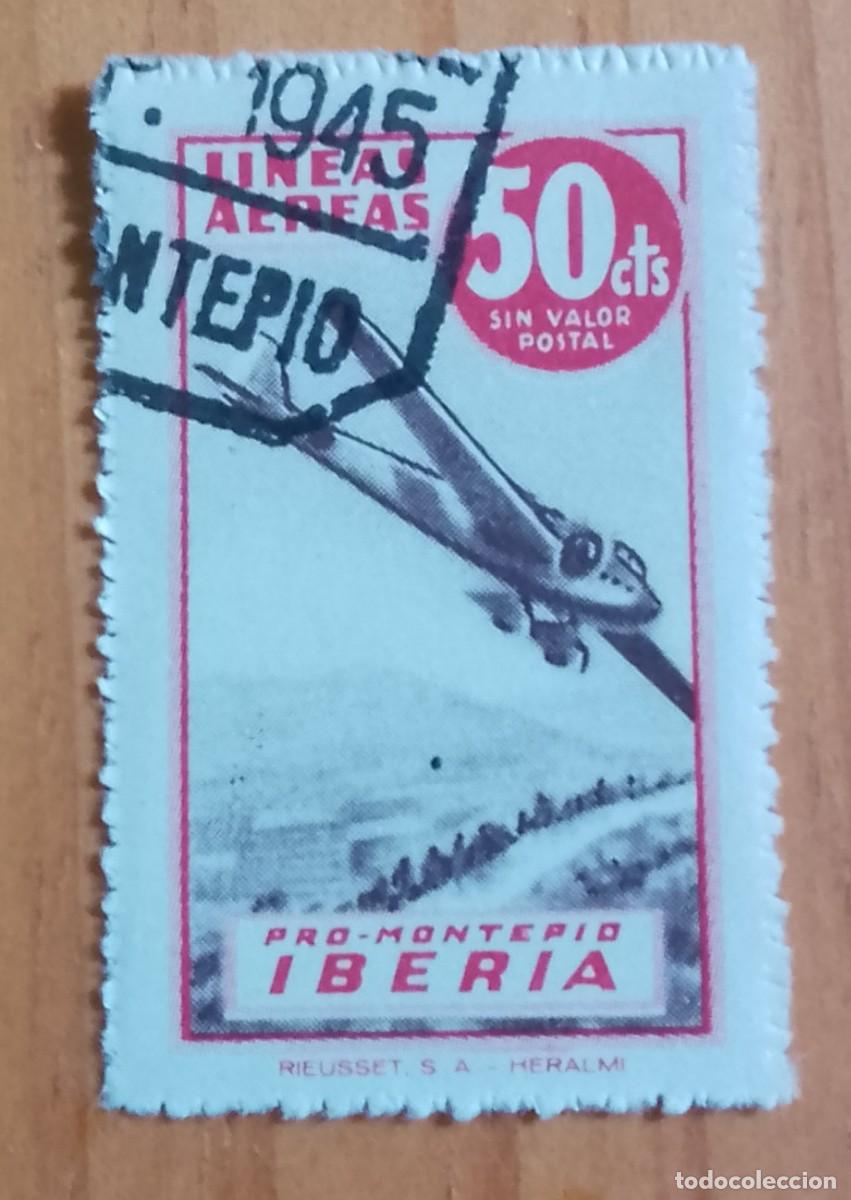 Sellos: VI&Ntilde;ETA - 50 CTS - LINEAS A&Eacute;REAS - PRO-MONTEPIO IBERIA -