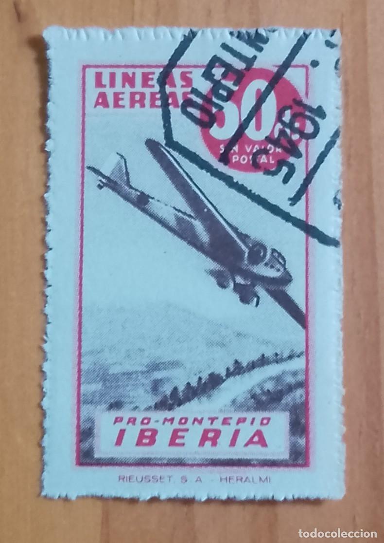 Sellos: VI&Ntilde;ETA - 50 CTS - LINEAS A&Eacute;REAS - PRO-MONTEPIO IBERIA -