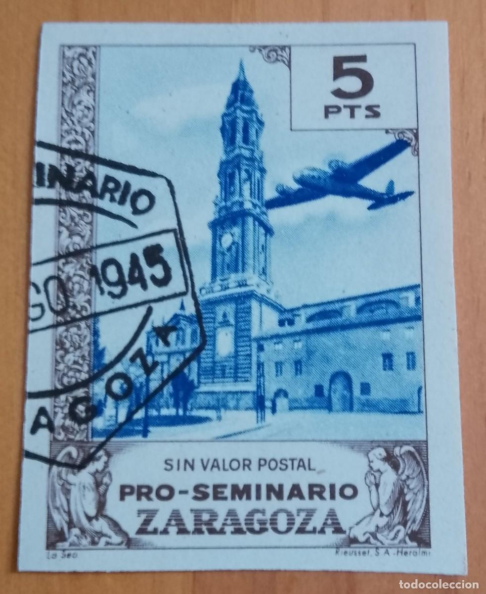 Sellos: 5 PTS - PRO-SEMINARIO ZARAGOZA - SIN VALOR POSTAL - LA SEO.