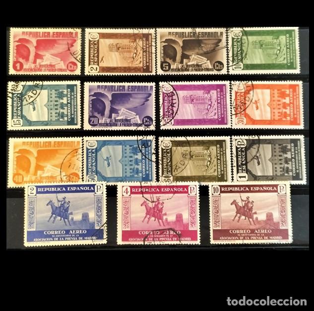 Timbres: Edifil 711-725 serie completa usados Asociacion Prensa Espa&ntilde;a 1936 los de la image
