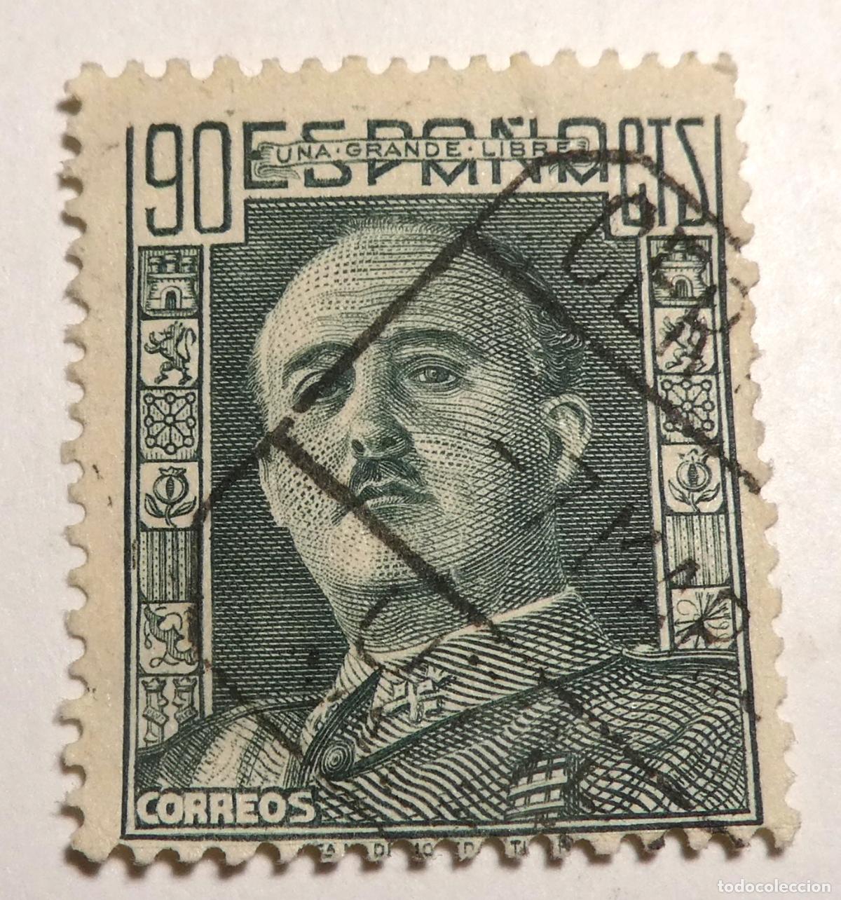 Sellos: Sello postal de Espa&ntilde;a 90 c&eacute;ntimos de 1949