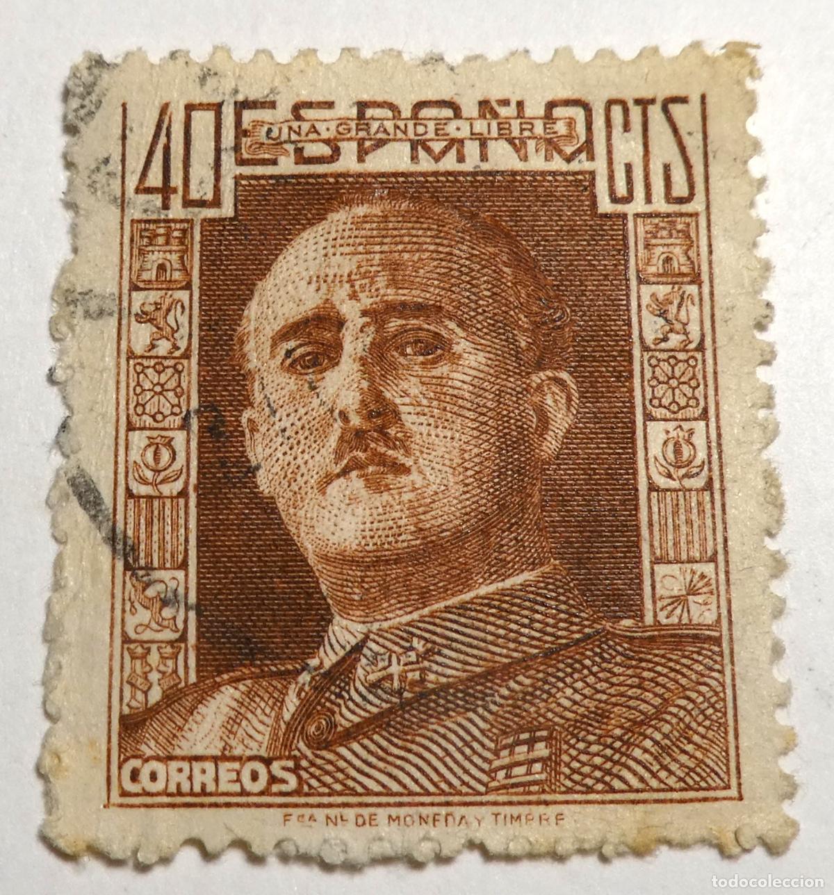 Sellos: Sello postal de Espa&ntilde;a 40 c&eacute;ntimos de 1942