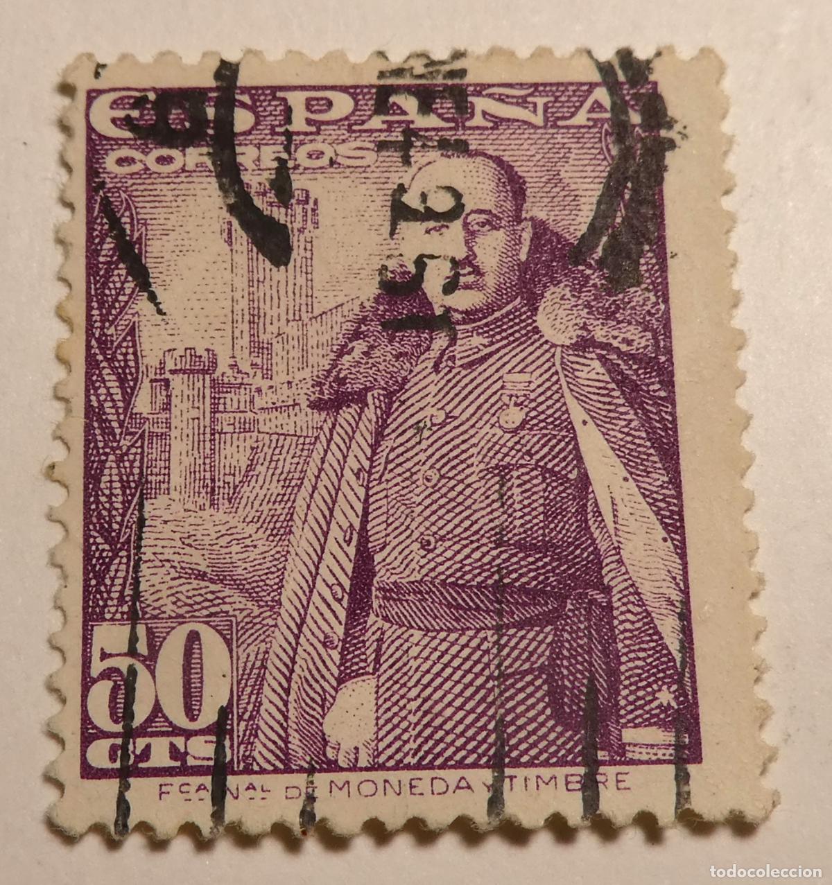 Sellos: Sello postal de Espa&ntilde;a 50 c&eacute;ntimos de 1948