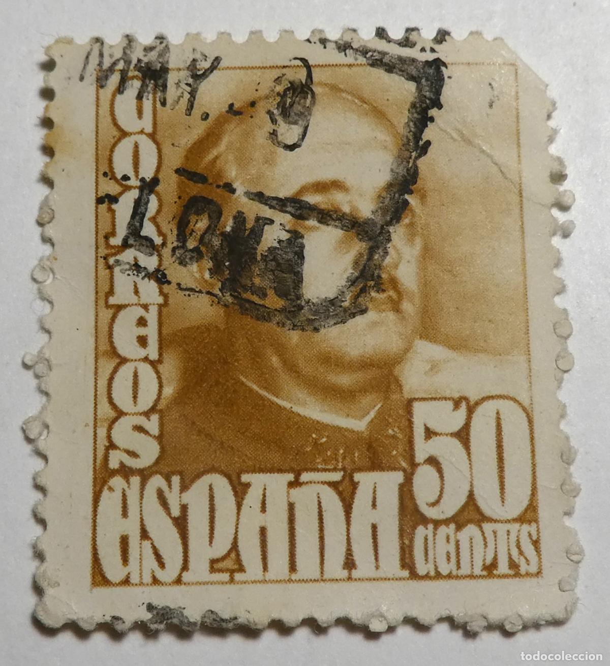 Sellos: Sello postal de Espa&ntilde;a 50 c&eacute;ntimos de 1948