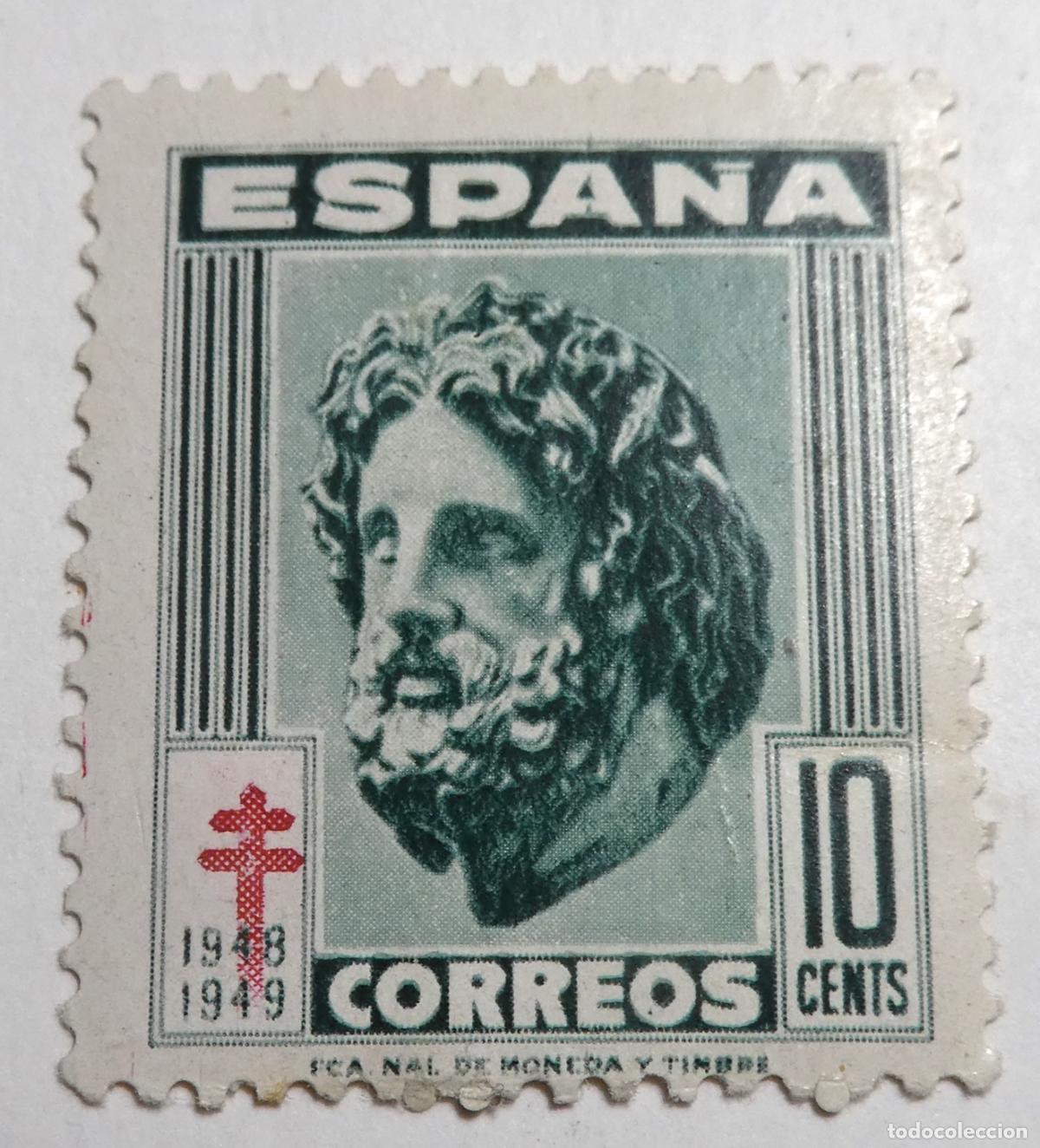 Sellos: Sello postal de 10 centimos 1948 PROTUBERCULOSOS