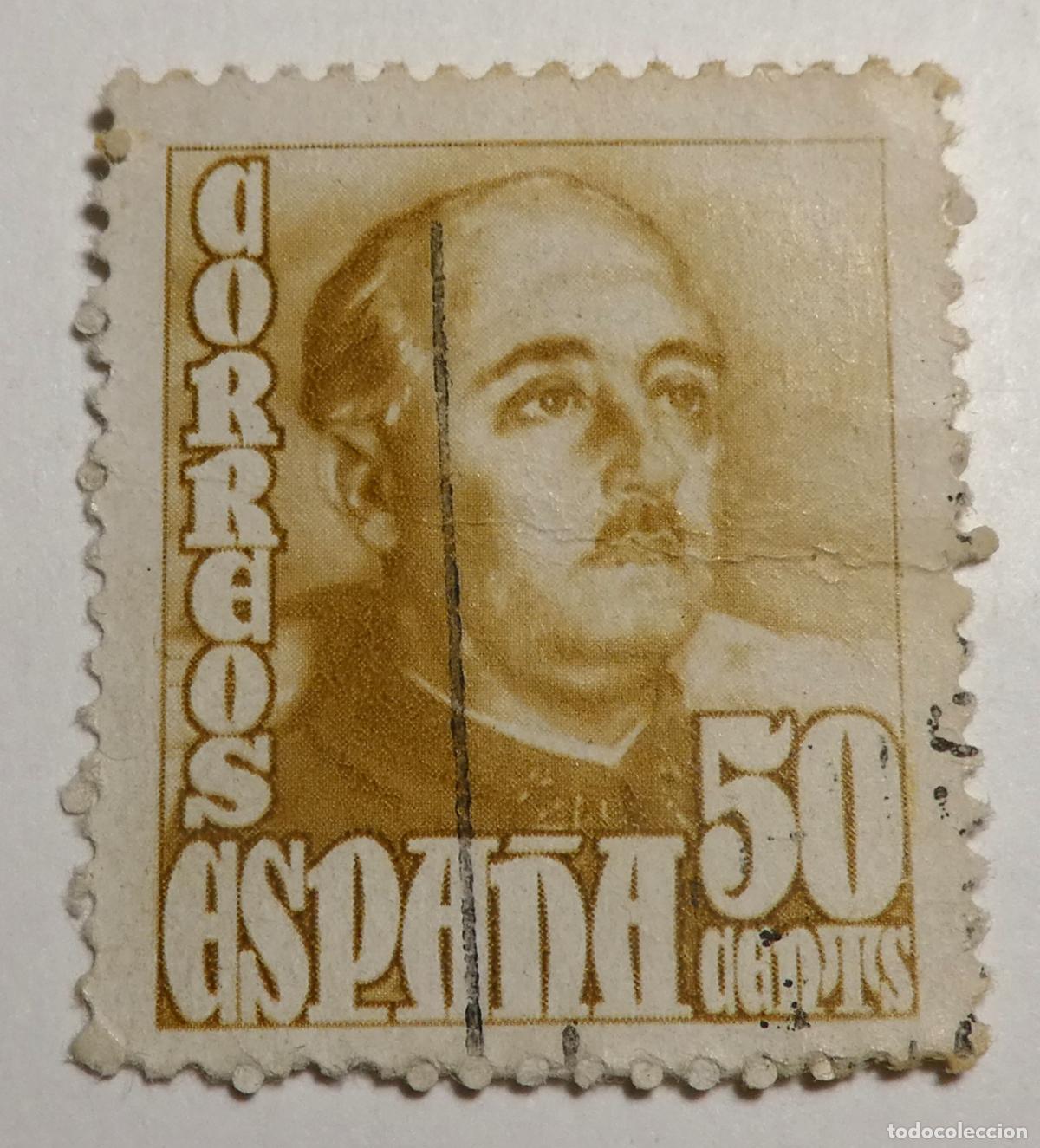 Sellos: Sello postal de 50 centimos 1948