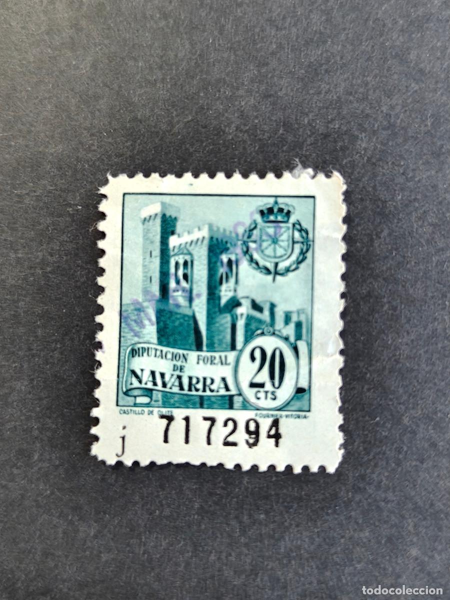 Sellos: Espa&ntilde;a sellos Timbre Taxa 20 centimos Diputaci&oacute;n Navarra Edifil 154 a&ntilde;o 1952 sellos usados