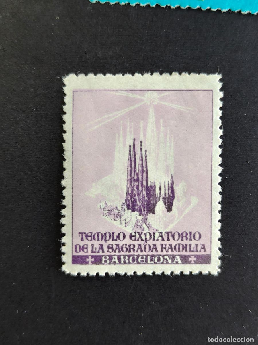 Sellos: Espa&ntilde;a sellos vi&ntilde;etas Barcelona Sagrada Familia Templo expiatorio sellos usados
