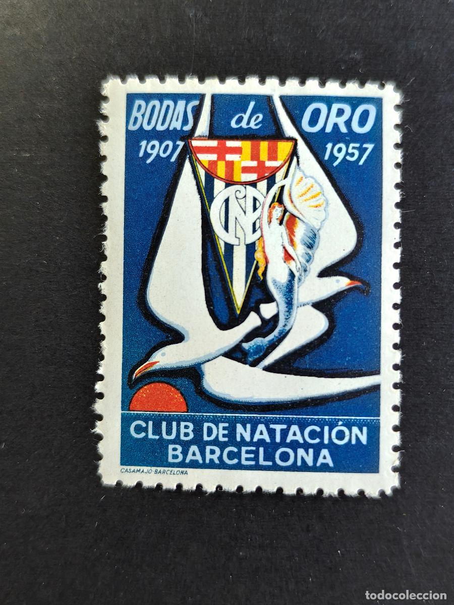 Sellos: Espa&ntilde;a sellos vi&ntilde;etas Barcelona Club Natacion Barcelona a&ntilde;o 1957 sellos nuevos *