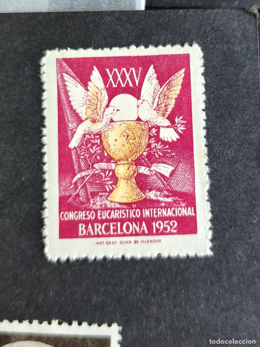 Sellos: Espa&ntilde;a sellos vi&ntilde;etas Barcelona Congreso Eucarisatico a&ntilde;o 1952 sellos nuevos *