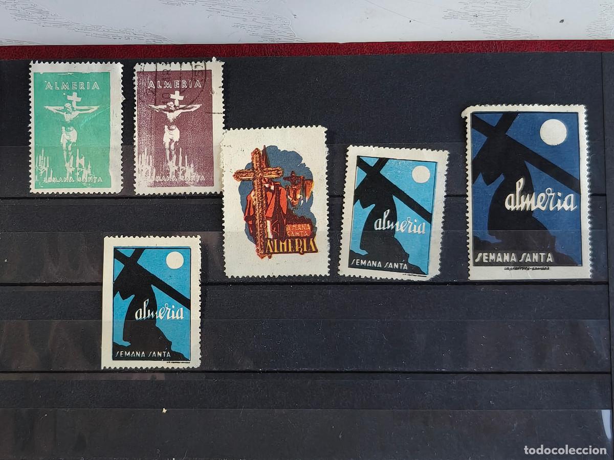 Sellos: Espa&ntilde;a lote 6 sellos vi&ntilde;etas Almeria Semana santa sellos nuevos * usados