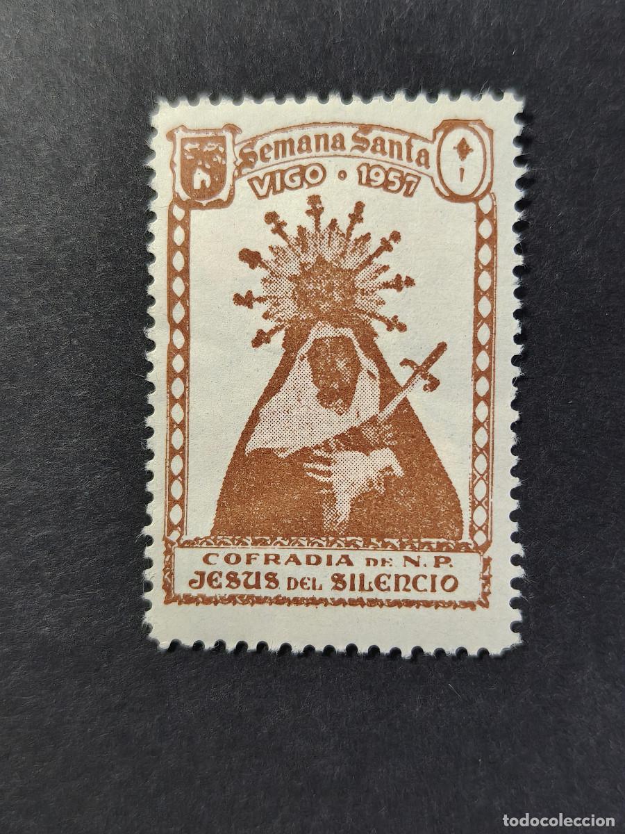 Sellos: Espa&ntilde;a sellos vi&ntilde;etas Vigo Semana santa a&ntilde;o 1957 sellos nuevos * usados