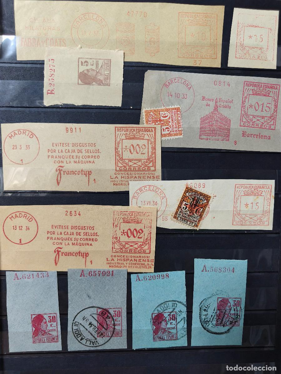 Sellos: Espa&ntilde;a 11 sellos Republica Guerra Civil Franqueos,Matasellos Especiales Resto Colecci&oacute;n