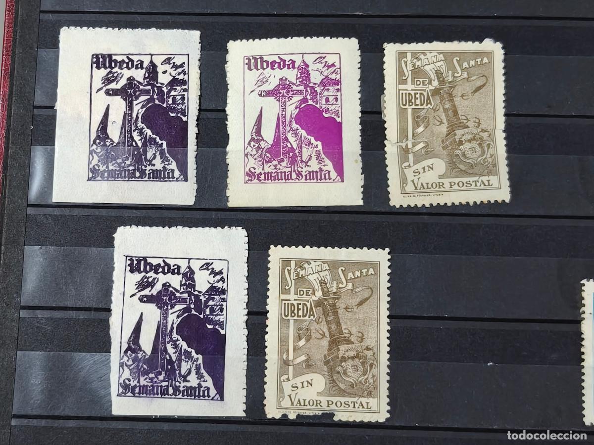 Sellos: Espa&ntilde;a lote 5 sellos Vi&ntilde;etas Ubeda Semana SAnta Resto Colecci&oacute;n Sellos usados