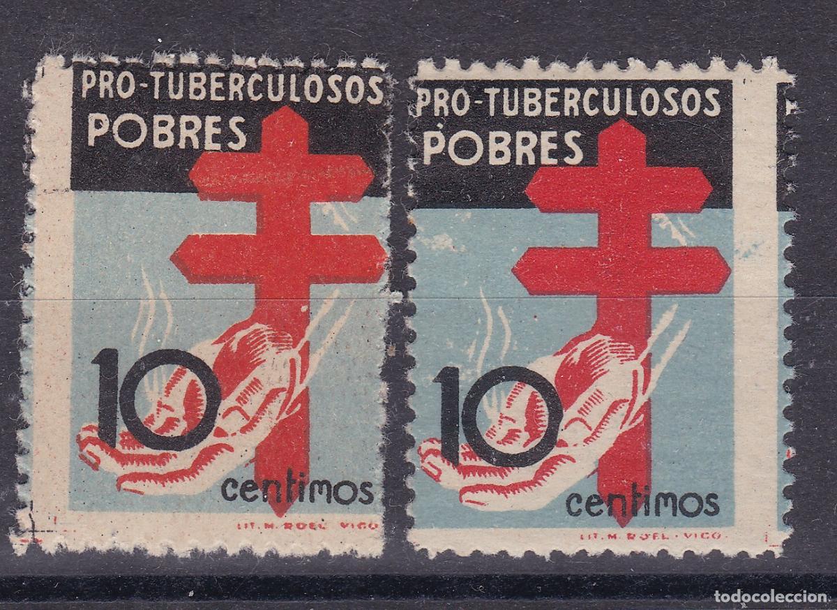 Sellos: SS5-TUBERCULOSOS Edifil 840 x 2 Sellos ** Sin Fijasellos . VARIEDAD Rojo/ Carm&iacute;n