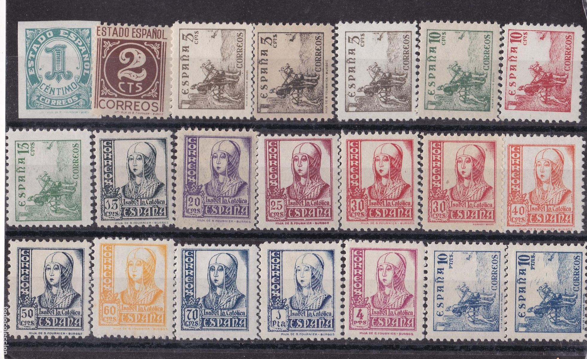 Stamps: FC-197- CIFRAS , CID e ISABEL edifil 814/31 Nuevos * Con Fijasellos .LUJO