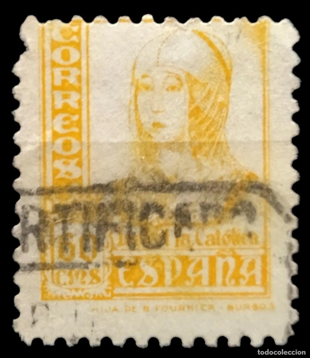 Sellos: ESPA&Ntilde;A 1937- 1940 ISABEL LA CAT&Oacute;LICA. EDIFIL 826. USADO.