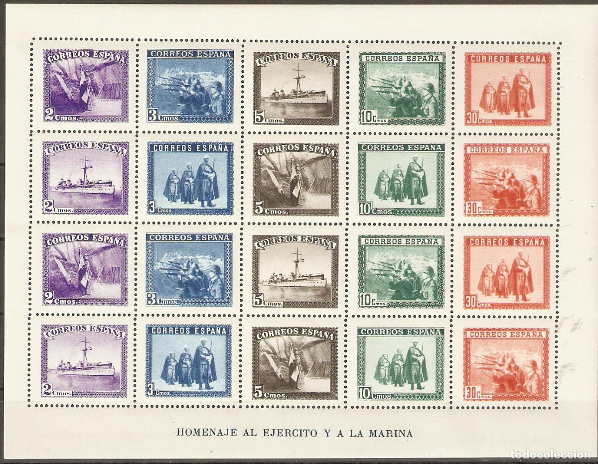 Timbres: 1938 HOJITA EJERCITO Y MARINA EDIFIL 849** SIN FIJASELLOS