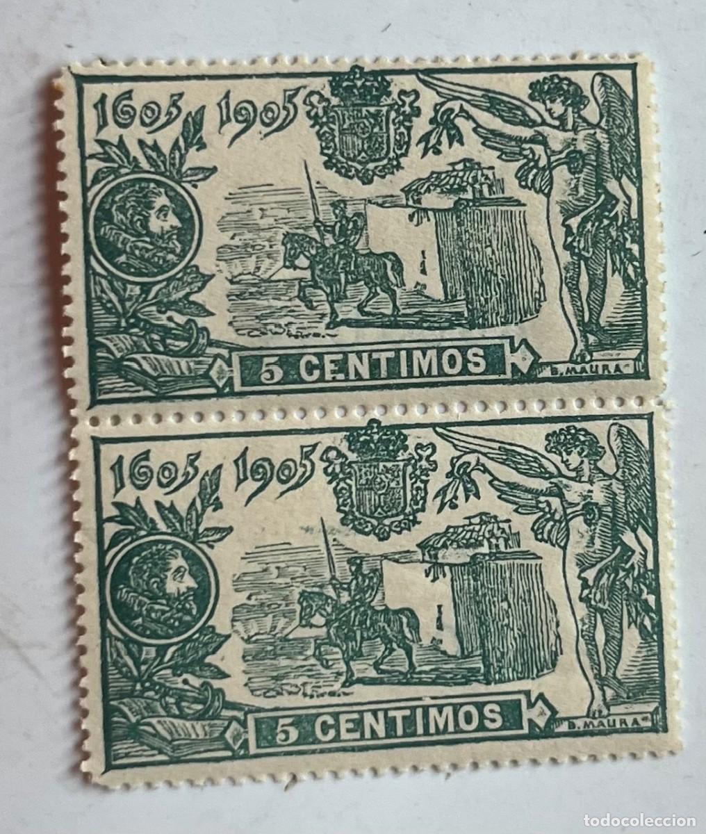 Sellos: 1905 centenario del quijote,,MN**.centrado,goma,color,numerado,duo