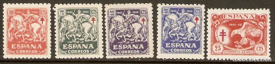 Francobolli: 1945 TUBERCULOSOS EDIFIL 993/7* CON FIJASELLOS