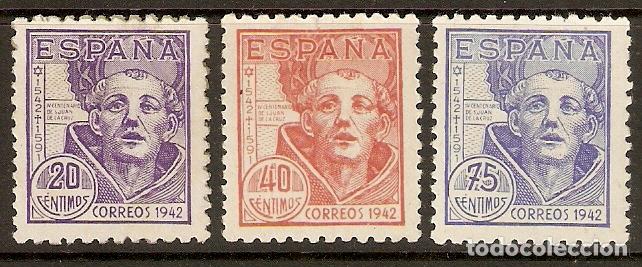Sellos: 1942 SAN JUAN DE LA CRUZ EDIFIL 954/6** SIN FIJASELLOS