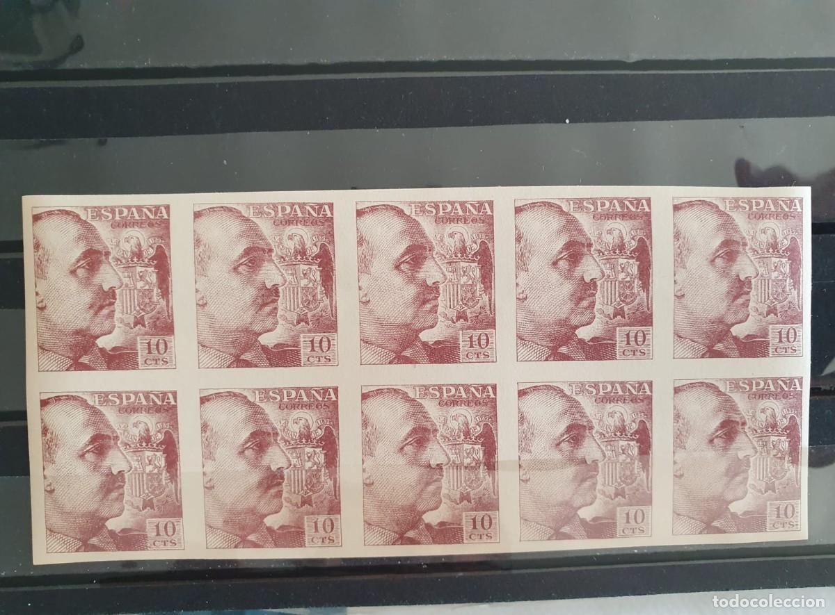 Francobolli: EDIFIL 888 ** FRANCO SIN DENTAR ESPA&Ntilde;A 1939 bloque DE 10