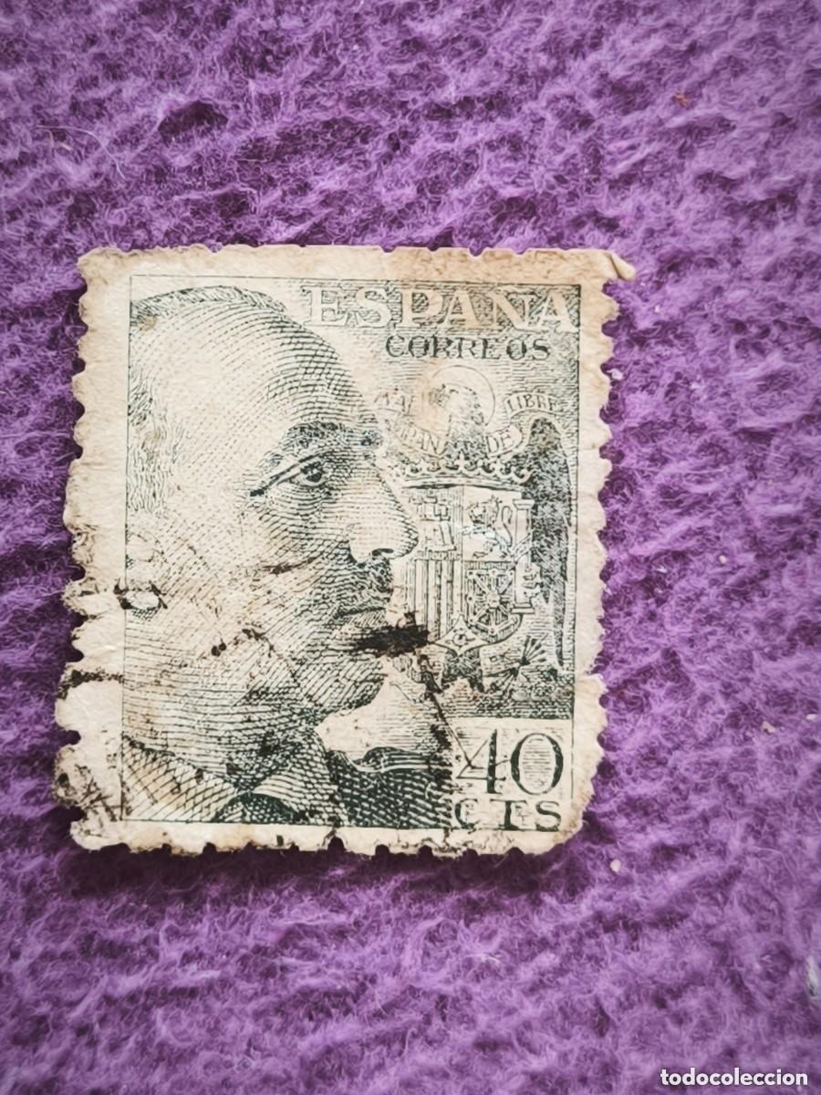 Briefmarken: Sello Espa&ntilde;a 40 C&eacute;ntimos Francisco Franco Escudo Cl&aacute;sico Para Coleccionistas