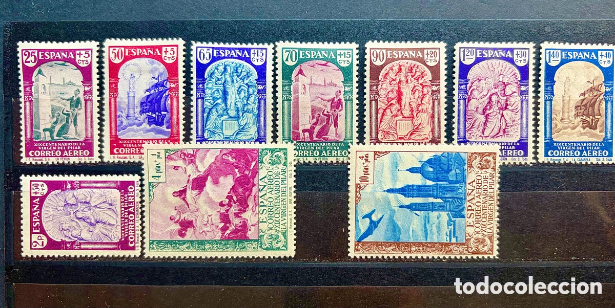 Sellos: ESPA&Ntilde;A 1940 Pilar (A&eacute;reo)