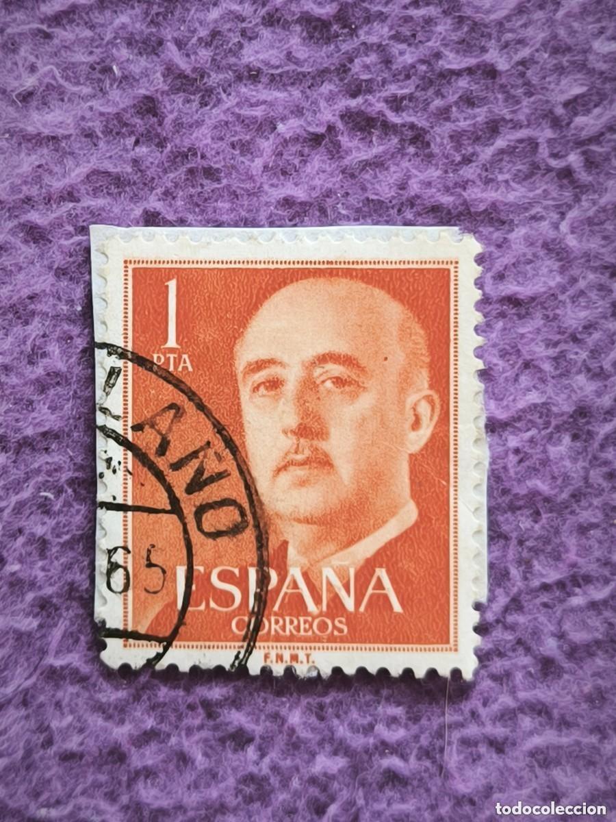 Sellos: Sello Espa&ntilde;a 1 Peseta General Franco Cl&aacute;sico Filatelia Coleccionismo