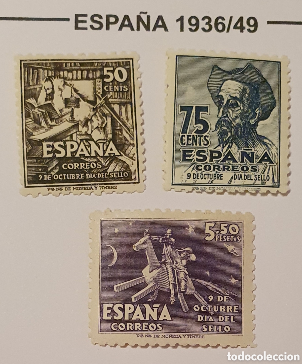 Sellos: Centenario Cervantes Edifil 1012, 1013 y 1014