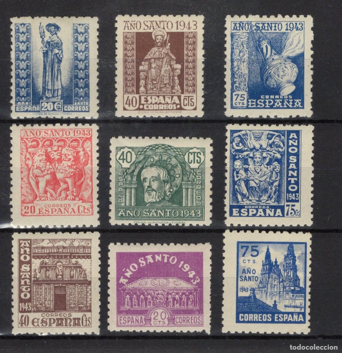 Timbres: PC204 Sellos Espa&ntilde;a a&ntilde;o 1943/44 Edifil 961/969** sellos originales en NUEVO SERIE COMPLETA v.c 110 &euro;